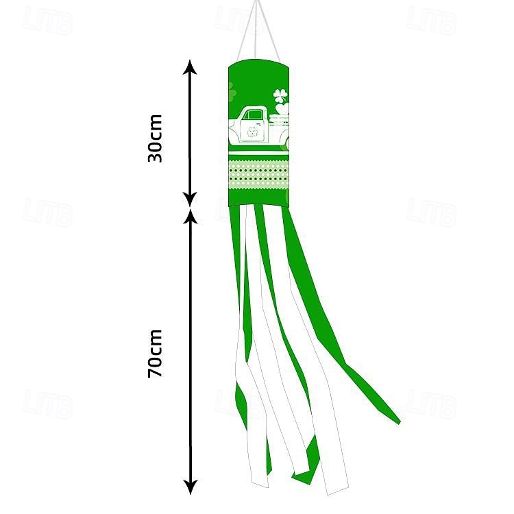 Szent Patrik-napi szélzsák zászló, ír dizájn, Szent Patrik-napi fesztivál dekoráció, színes kültéri szélzsák ünnepi ünneplésre, lóhere &lóhere design. 2026 - $8.99 –P6
