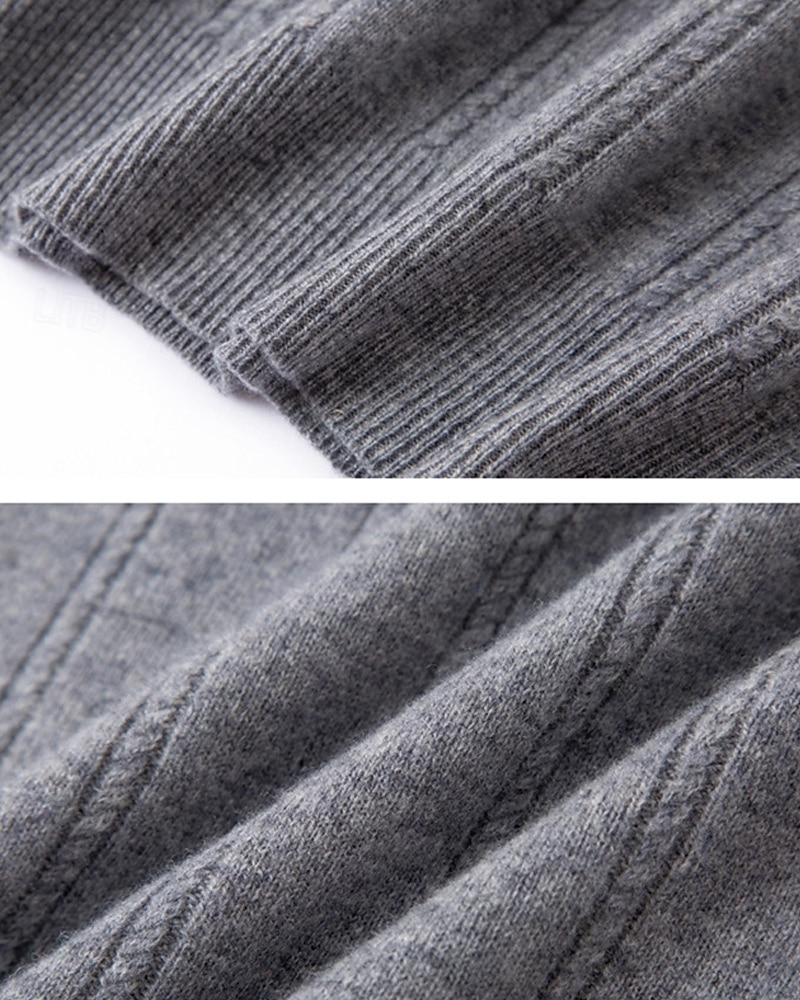 Miesten Neulepusero Mekko villapaita Liivi Neulottu villapaita Joustin Neuloa Tavalliset topit Kudottu Väripalikka V kaula-aukko Muoti Katutyyli liiketoiminta Loma Vaatetus Hihaton Syksy Talvi Kameli 2026 - $103.99 –P6