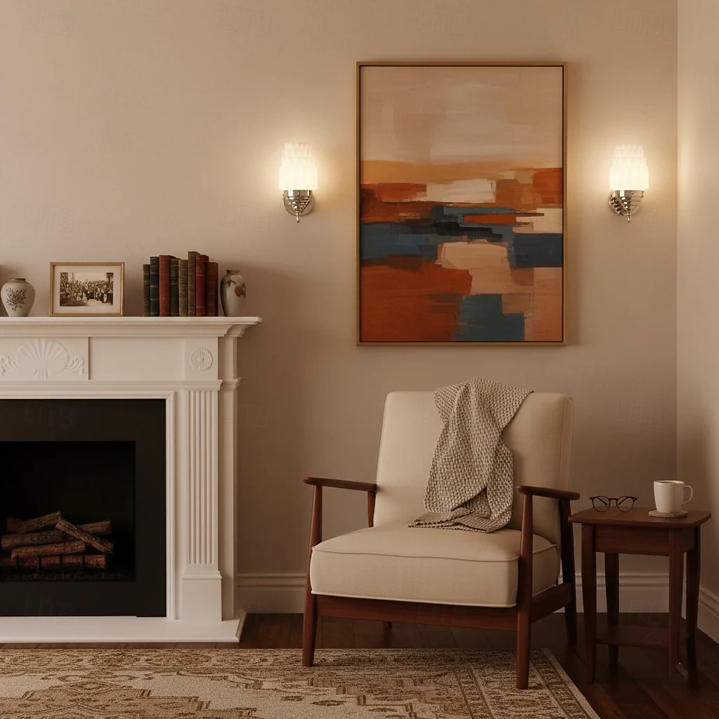 2026年 ウォールランプ バウハウス クローム ウォールスコンス モダン クリーム ウォールランプ クリエイティブ マイク型 ホームデコレーション 照明器具 厚いミルクホワイトガラスシェード付き  コレクション – $165.99 –P10