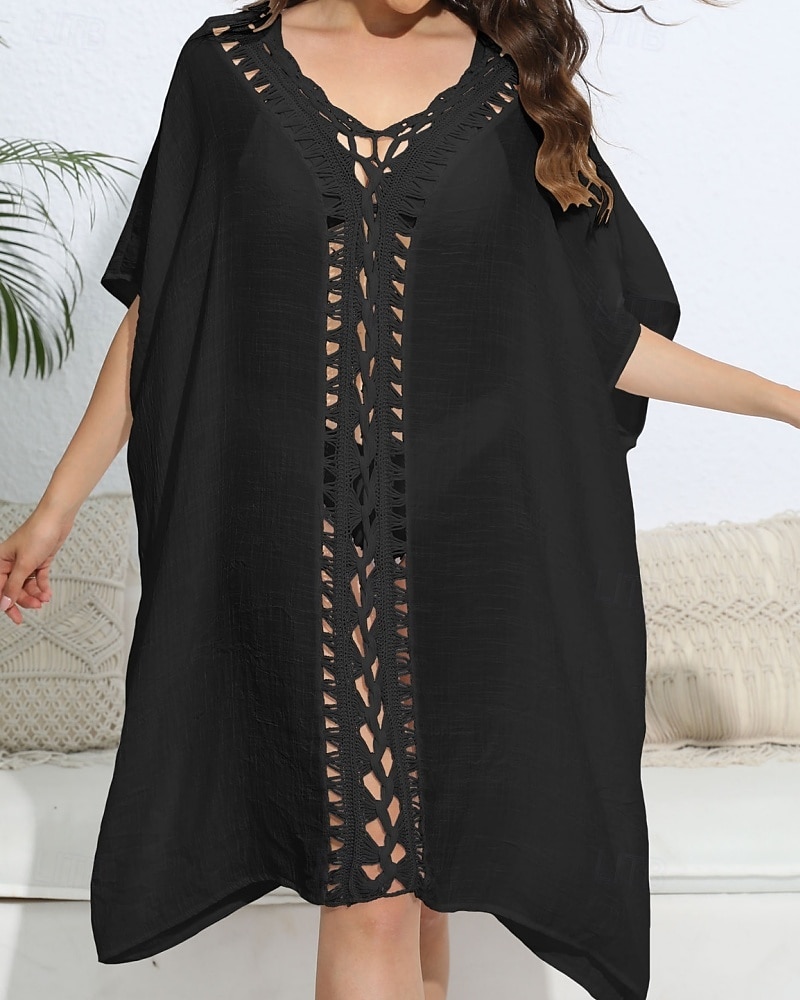 Dámské Plavky Přehozy Šaty do vody Sleva až 30% Plavky Vystřižený prázdniny Oblečení na pláž Pevná barva Do V Krátké rukávy Plavky 2026 - $27.99 –P13