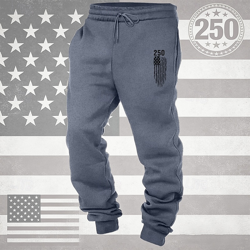 Herr Joggingbyxor Joggare Långbyxor Snörning Ficka Elastisk midja Landsflagga Komfort Andningsfunktion Dagligen Utomhus Amerikas 250-årsjubileum Semester Mode Vit Vin Microelastisk 2026 - $13.49 –P4