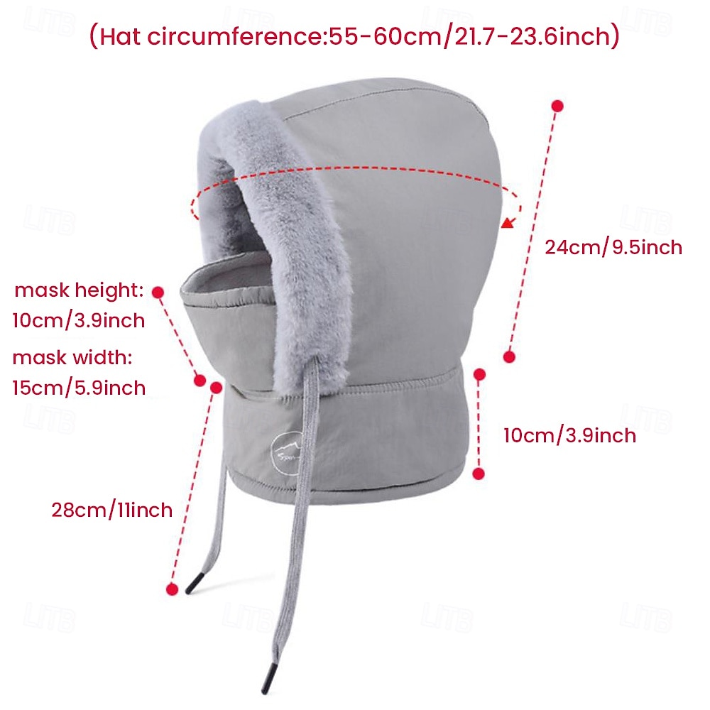 Damska zimowa czapka kominiarka z polarową podszewką i ocieplaczem na szyję, dzianinowa czapka typu beanie 3 w 1 z kapturem i maską na twarz, termiczna czapka na zimne dni z ochroną uszu do jazdy na 2026 - $19.99 –P1