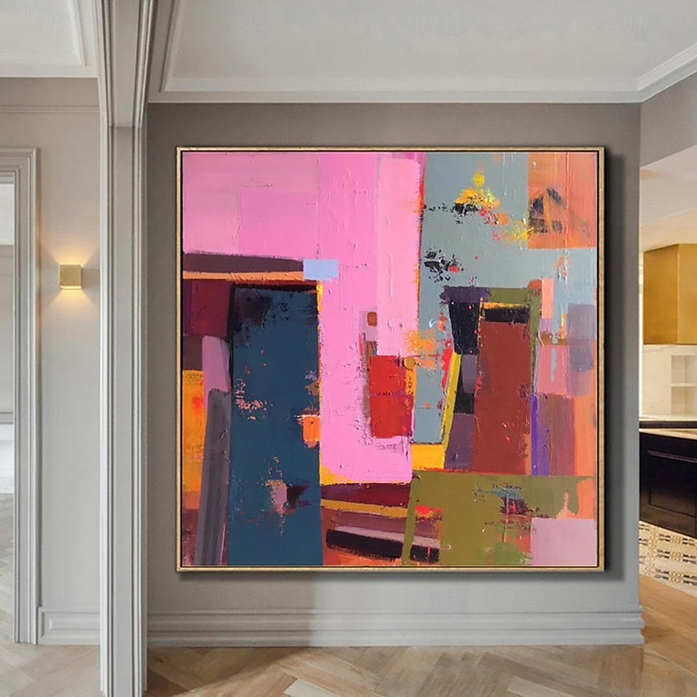 Peinture à l'huile artisanale sur toile, décoration murale abstraite moderne de style Morandi, coloris pour la décoration intérieure, châssis entoilé ou roulée sans cadre. de 2026 ? $51.99 –P4