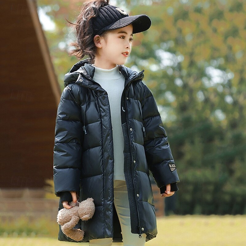 Doudoune Enfants Fille Couleur Unie Sports Avec Poches Extérieur Polyester Manteau Vêtements d'extérieur 5-12 ans Hiver Noir de 2026 ? $78.99 –P4