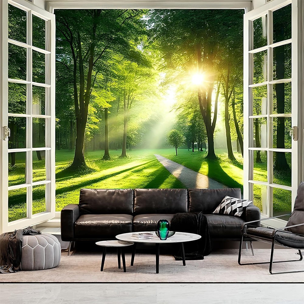 ταπισερί Σημαιάκια Κουβέρτα Ρουστίκ Παράθυρα Δέντρο Μοντέρνα 3D Υπνοδωμάτιο Σαλόνι Κοιτώνας Δωμάτιο Εφήβων Κοιτώνας Κολλεγίου Βεράντα τοίχου Διακόσμηση Σπιτιού 2026 - $19.99 –P5