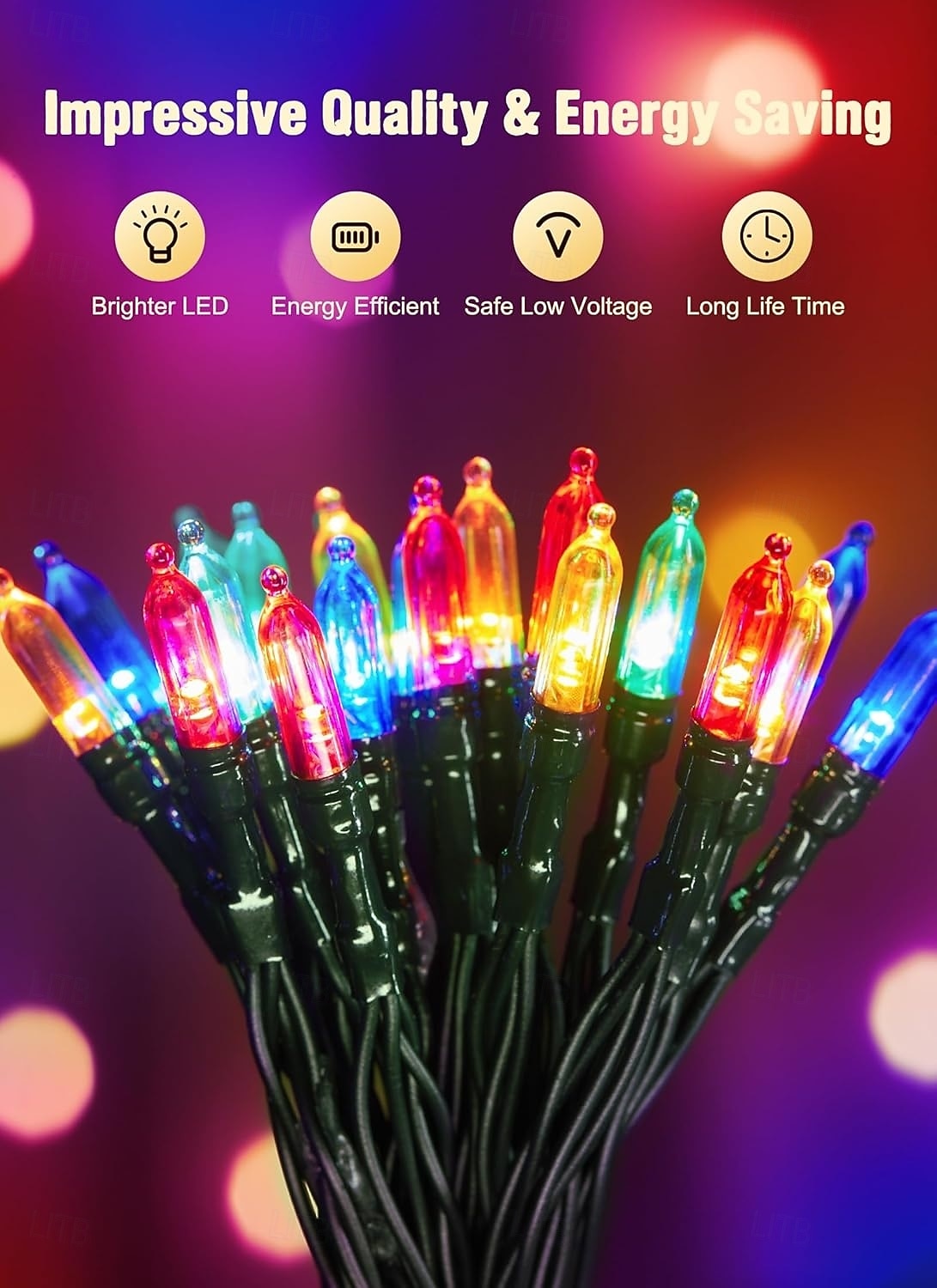 Waterproof Battery Operated String Light Mini Lights 33Ft 100 Leds 8 Function Timer Remote Control Indoor Bedroom Valentine's Day New Year  Halloween Wedding Party Atmosphere Decorative Light 2026 - $17.49 –P2