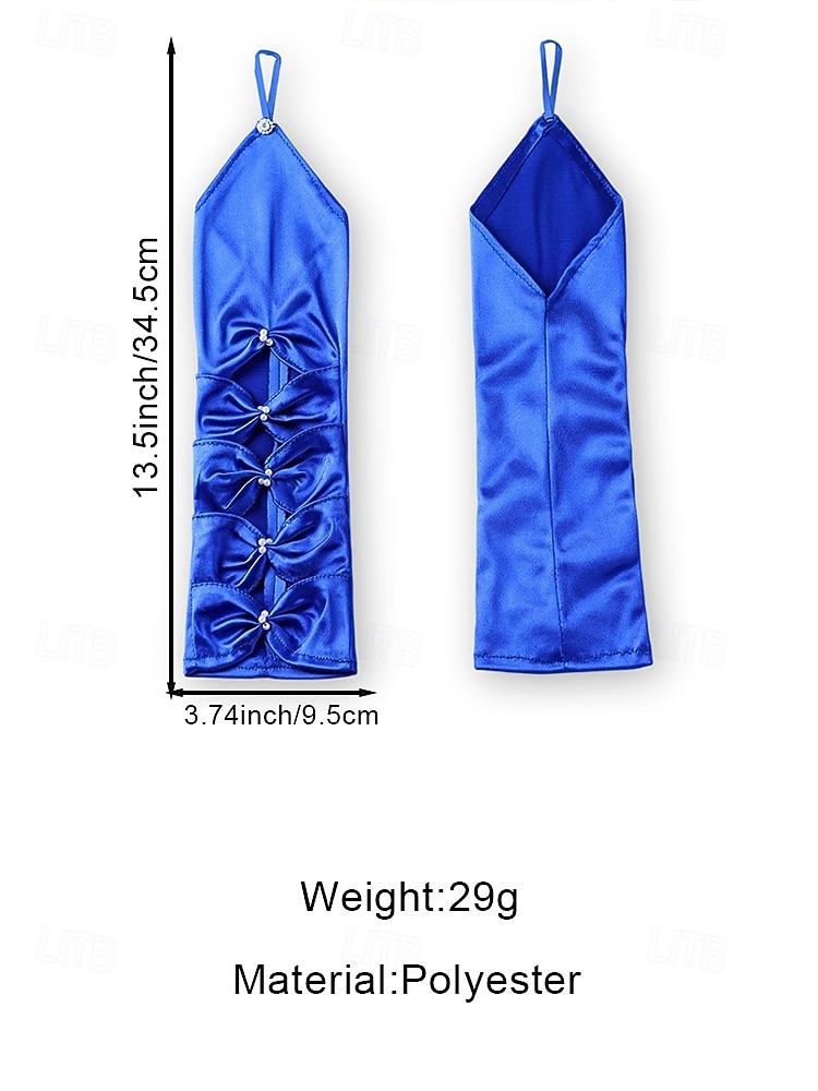 Women's Mardi Gras Polyester Satin Gloves in Multiple Colors, Elegant Design with Beaded Detailing, Perfect for Carnival and Masquerade Balls 2026 - $11.99 –P6