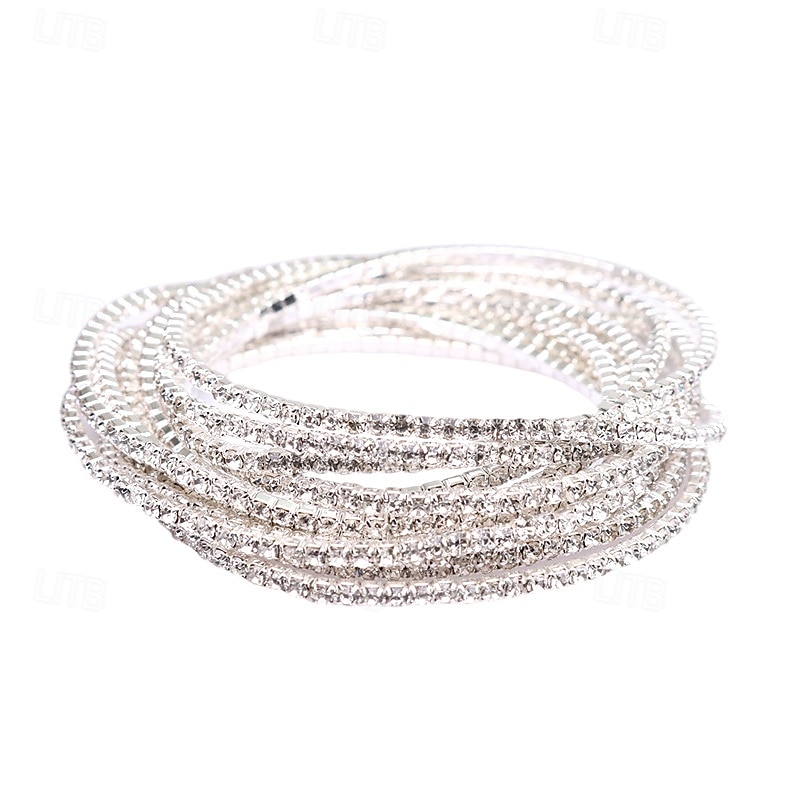 Cubic Zirconia Classic Fashion Fashion Simple Alloy Bracelet Jewelry Silver / Black / Champagne For Daily Formal Holiday Date 2026 - BHD 4.14 –P1