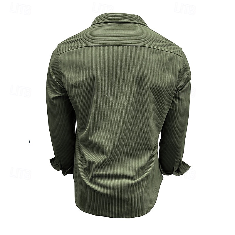 Hombre Camisa Camisa de verano Camisa casual Camisa de playa Camisa de Pana Abotonar la camisa Blanco Manga Larga Color sólido Diseño Casual Diario Bolsillo Ropa Moda Casual Cómodo 2026 - $42.99 –P9