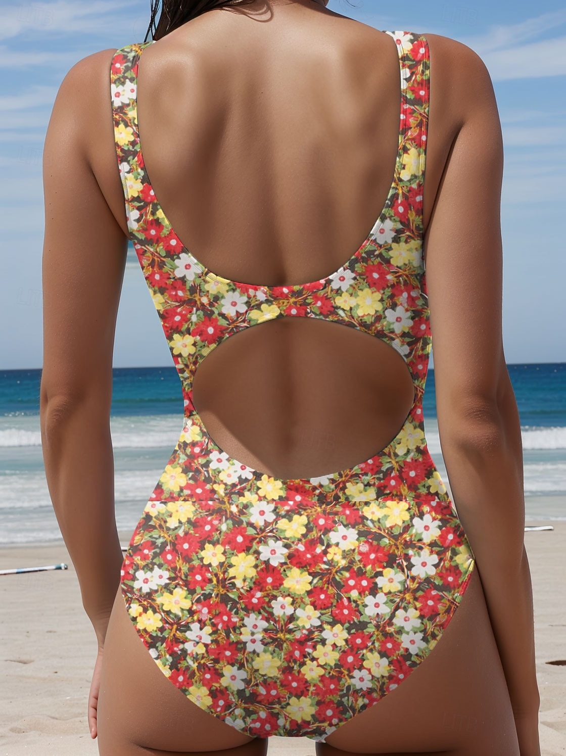 Mulheres Roupa de Banho Uma pedaço Slip roupa de banho Roupa de Praia Verão Floral Gráfico Decote U Sem Manga Fatos de banho de 2026 por $32.99 –P2