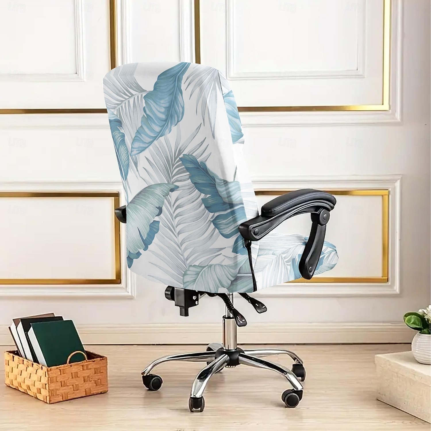 Bürostuhlbezug, Hockerbezug, geometrisch bedruckter Polyester-Überzug, Stretch-Stuhlschutzbezug für Homeoffice und Wohnzimmer 2026 - $17.99 –P6