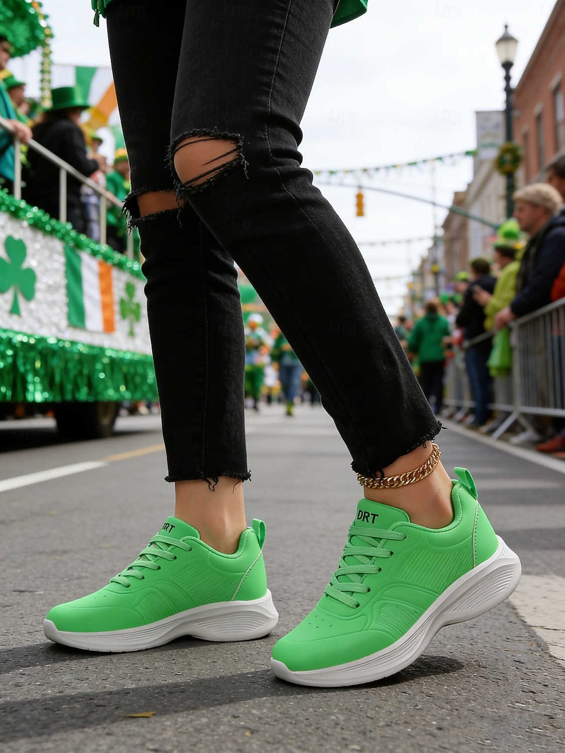 Women's Green Lace-Up Sporty Sneakers – Perfect for St. Patrick's Day Parades, Casual Outings and Active Days 2026 - $42.99 –P5