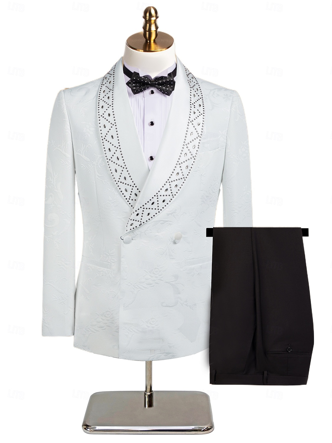 Pour des hommes Smoking Costumes de fête Bal de promo mariage d'hiver Noir Blanche Printemps, Automne, Hiver, Été Costume / Tailleur Col châle Mode Fête Couleur Unie Coupe Slim 2 pièces Croisé 2 de 2026 ? $159.99 –P5