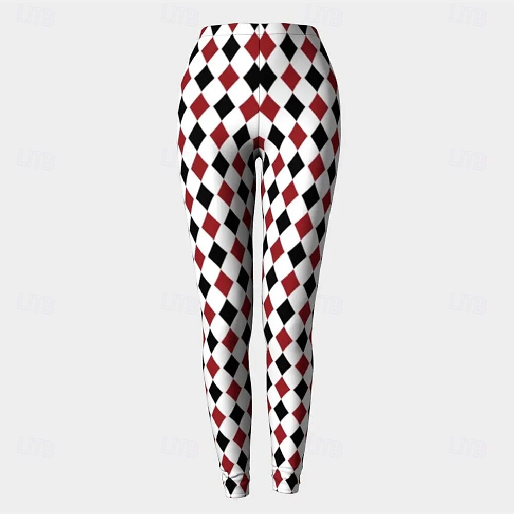 Cologne Carnival Pants Leggings Clown Jester Diamond Pattern Cosplay Adults' Women's Carnival Mardi Gras Casual Party Dress Up 2026 - $30.99 –P6