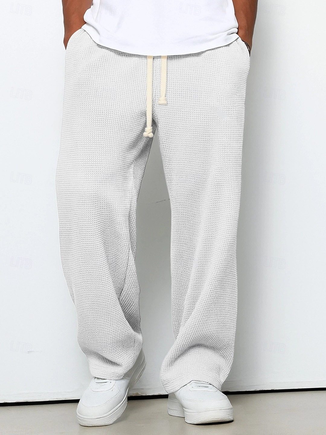Homme Pantalon de survêtement droit Pantalon gaufré Cordon de serrage Treillis Respirant Longueur complète Occasionnel Quotidien Lisse Marron Sapin Noir Micro-Élastique de 2026 ? $25.99 –P12