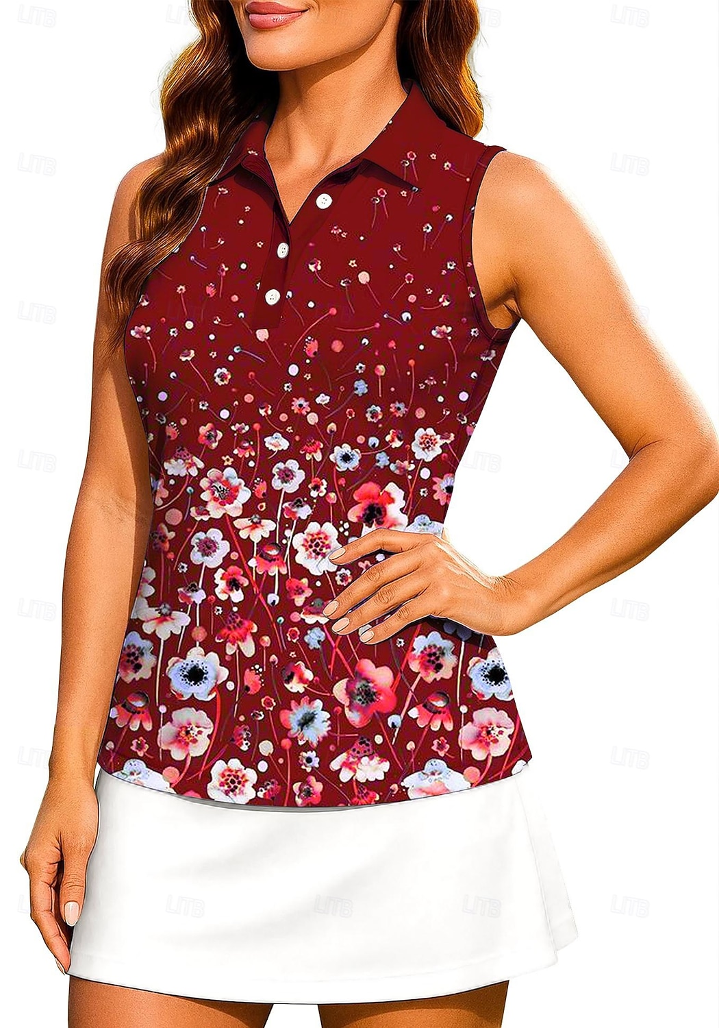 Dames Flora Training tanktop Hemd Sportshirt Wandelen poloshirt Mouwloos Sportief UPF50+ UV-bestendig Trainer Dansen UV-Bescherming Pilates Cheerleaderpakjes Volleybal Ves / Mouwloos T-shirt Zwart 2026 - $18.99 –P7