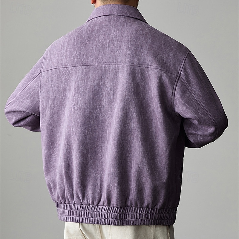 Homme Veste Légère Veste Décontractée Quotidien Extérieur Avec Poches Printemps Automne Uni Streetwear Élégant Col Rabattu Régulier Violet Vert Gris foncé Veste de 2026 ? $53.99 –P3