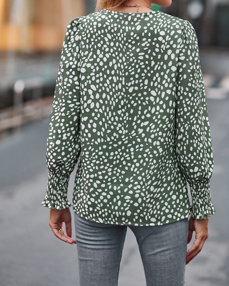 Per donna Maglietta Stampato Floreale Casual Manica Lunga Scollo a V Top Regolari Quotidiano Uscire Weekend Nero Rosa Vino Blu marino Verde Primavera Autunno del 2026 a $26.99 –P20