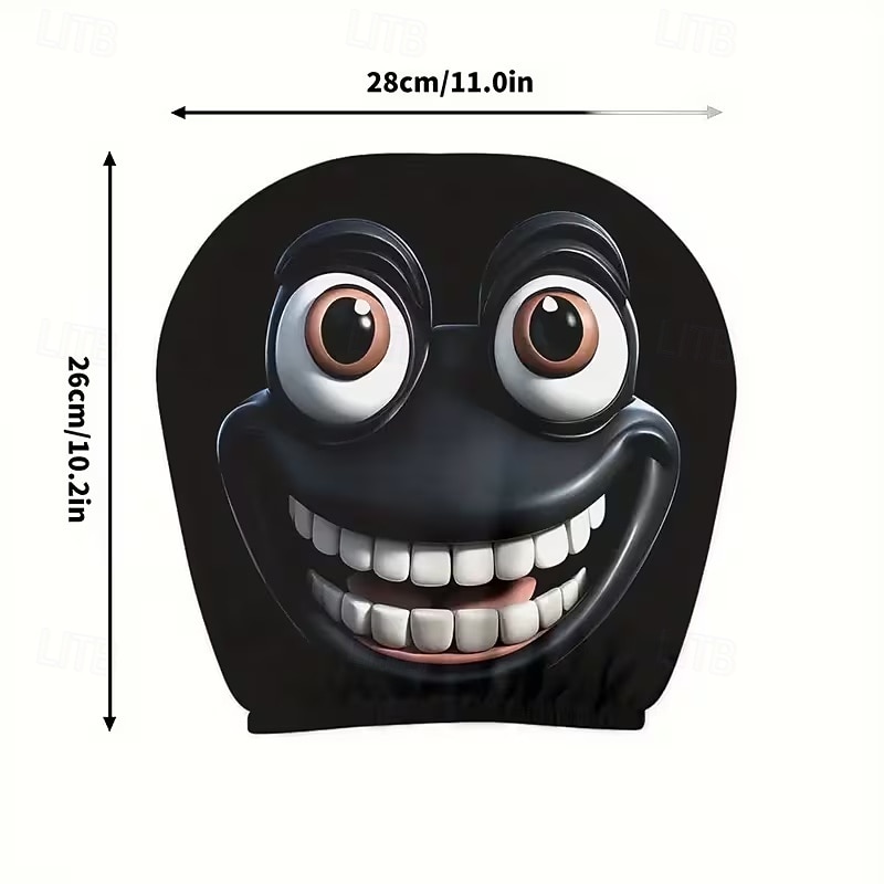 2pcs Cartoon Big-Eyed Face Printed Car Headrest Covers, Interior Decoration, Universal Fit, Washable, Easy to Install, Suitable for Long Trips Or Road Trips, Perfect Quirky Car Decoration 2026 - Kč154 –P27