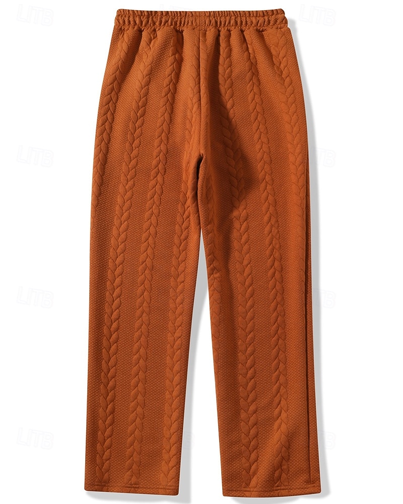 Voor heren Joggingbroeken Broek Joggingbroek met rechte pijpen Jacquard Trekkoord Zak Effen Comfort Zacht Casual Dagelijks Buiten Vakantie Modieus Zwart Oranje Micro-elastisch 2026 - $24.99 –P3