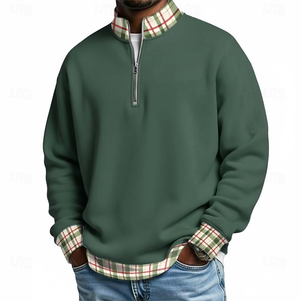 Per uomo Plaid Magliette Polo a Nido d'Ape Polo con zip Manica Lunga Magliette polo Colletto alla coreana Casual Scuola Athleisure Ferie Abbigliamento quotidiano Stampa 3D Polo con cerniera a un del 2026 a $24.99 –P2