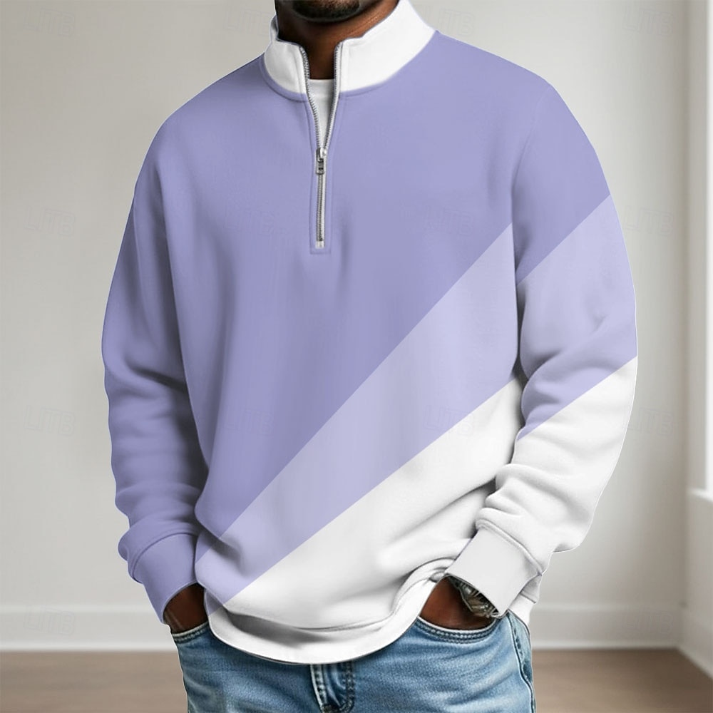 Per uomo Geometrico Blocco di colori Polo con zip Manica Lunga Magliette polo Colletto alla coreana Casual Scuola Athleisure Ferie Abbigliamento quotidiano Stampa 3D Polo con cerniera a un quarto del 2026 a $24.99 –P3