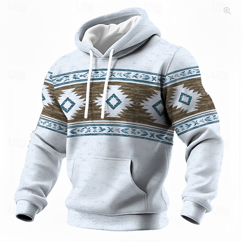 Hombre Plaid Tribal Sudadera Étnico retro de la vendimia Manga Larga Cuello Barco Exterior Ropa de calle Bleu Ciel Verde Claro Beige Correa Otoño Invierno Diseñador S M L XL XXL XXXL 2026 - $26.99 –P2