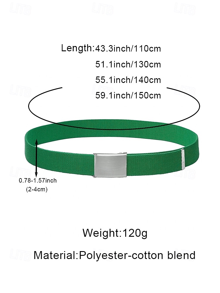 Men's Canvas Belt, Multi-Color Fabric with Sleek Silver Buckle, Perfect for St. Patrick's Day, Carnival, and Daily Wear, Adjustable and Stylish 2026 - $9.99 –P9