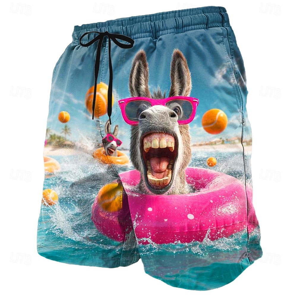 Homens Desenho Animado Zebra Mula / Burro Calção Justo de Natação Shorts de Natação Bermuda de Surf Cintura Média Engraçado Havaiana férias na praia Bolsos laterais Forro de malha Cintura elástica de 2026 por $20.99 –P1