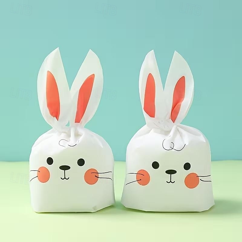 50 שקיות מתנה עם אוזני ארנב פסחא, שקיות ממתקים חמודות עם פני ארנב למסיבת פסחא, מסיבת יום הולדת, מסיבת תינוק, חגיגת חג, אריזות למתנות למסיבה 2026 - $12.99 –P5