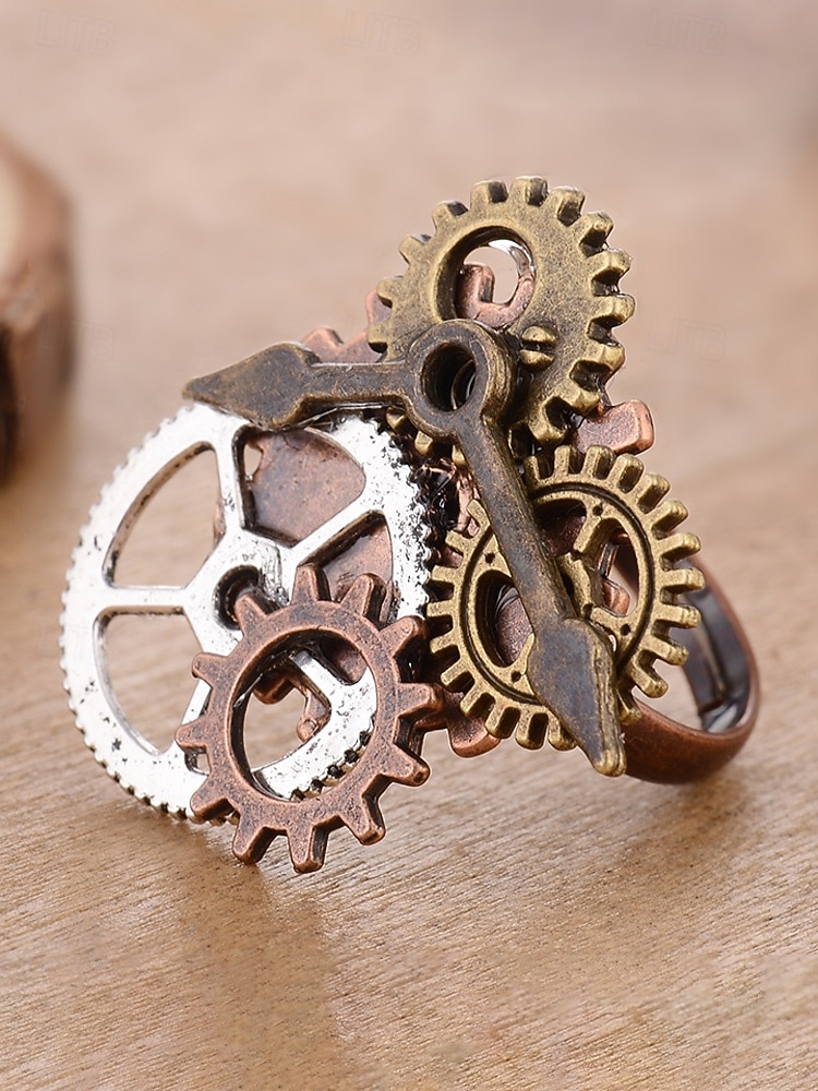 Naisten Mardi Gras steampunk antiikkiseosrataskäyttö ja kelloa käden sormus - monivärinen teollinen lisävaruste karnevaaleille ja pukeutumisjuhliin 2026 - $7.99 –P6