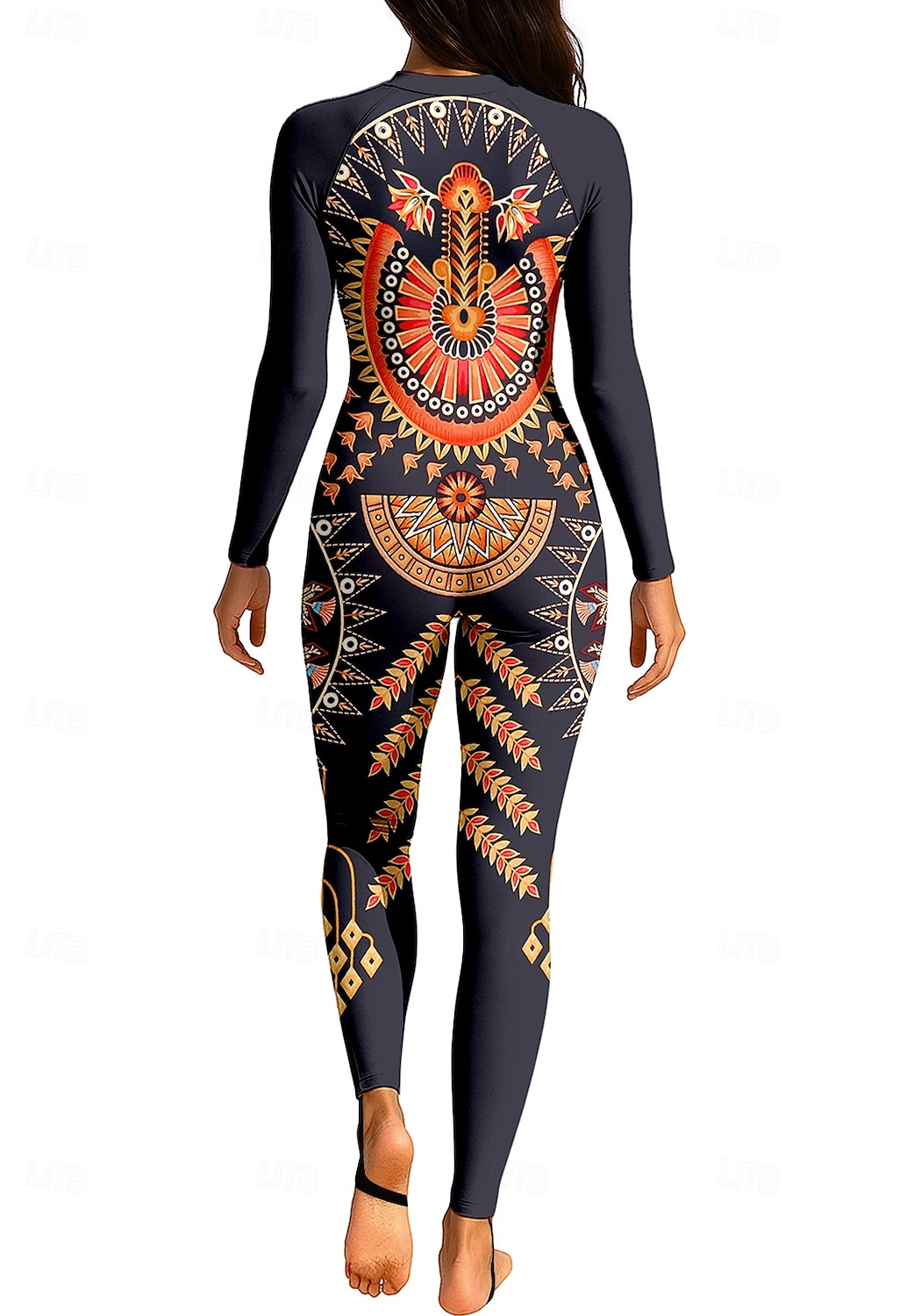 Damen Standard Anti UV Shirt Ganzkörper-Bademode Diveskin-Anzug Folk Frontreißverschluss UPF50+ Schnelltrocknend Hohe Elastizität Langarm Bademode Surfen Kanufahren Tauchen Sommer 2026 - $49.99 –P2