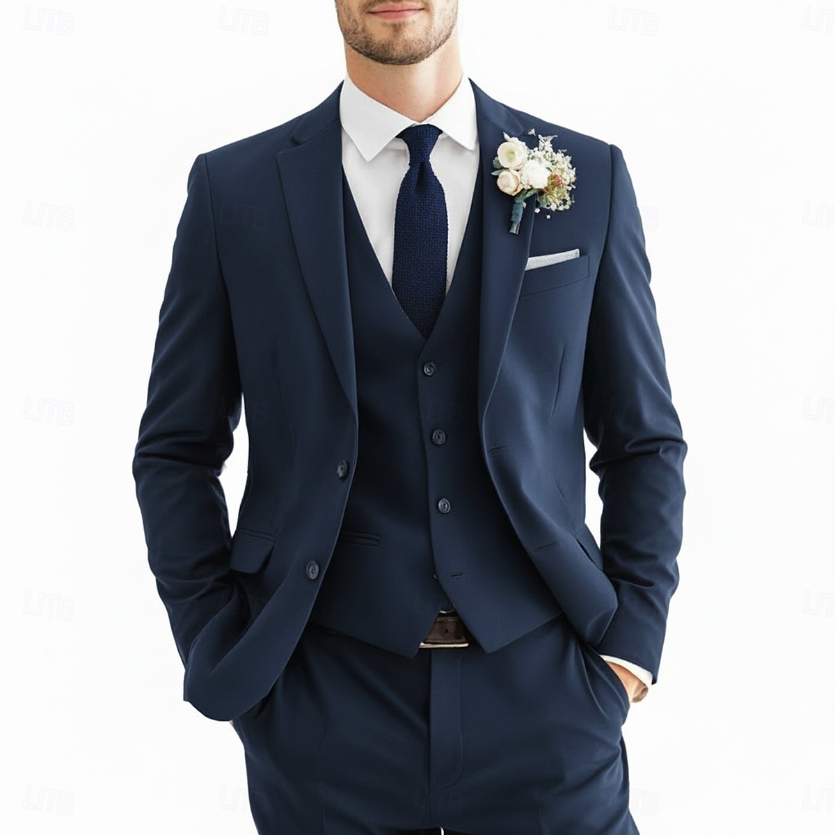 Herren Trauzeugen Anzüge Strandhochzeit Frühlingshochzeit Schwarz Burgunderrot Frühling & Sommer Anzug Gekerbtes Revers Party Geschäftlich Einfarbig Schmale Passform 3-teilig Einreihige 2026 - $119.99 –P7