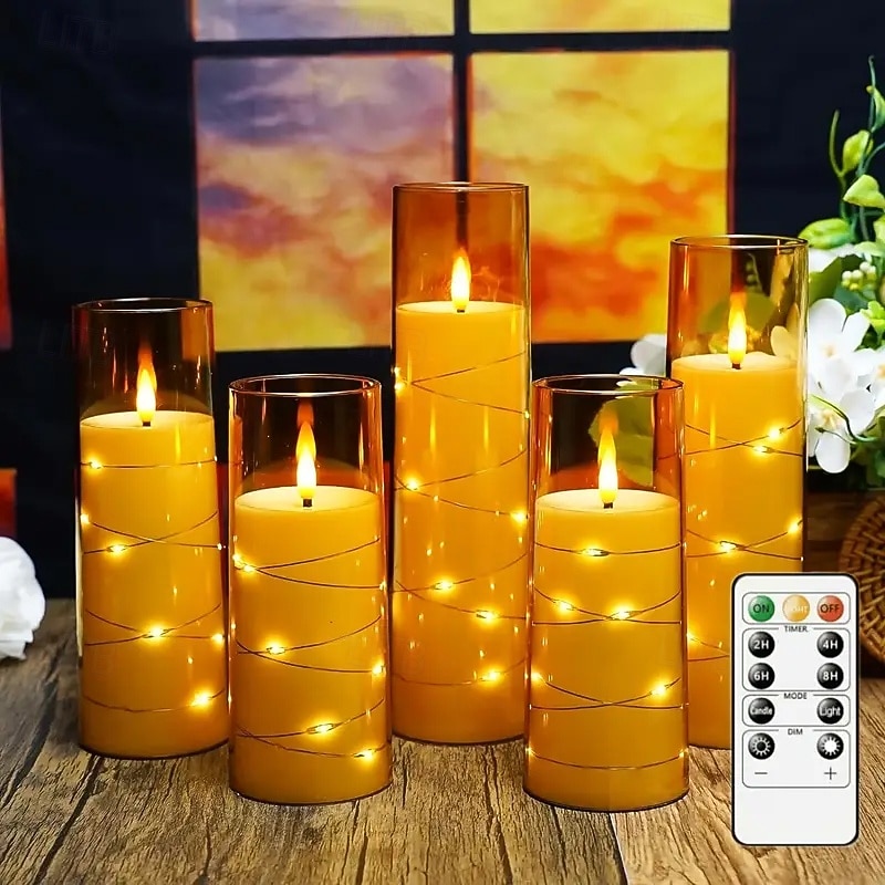 Kaars Zonder koorden Kerstmis Eenvoudig Modern AA-batterijen aangedreven 5 stuks 2026 - $26.99 –P2