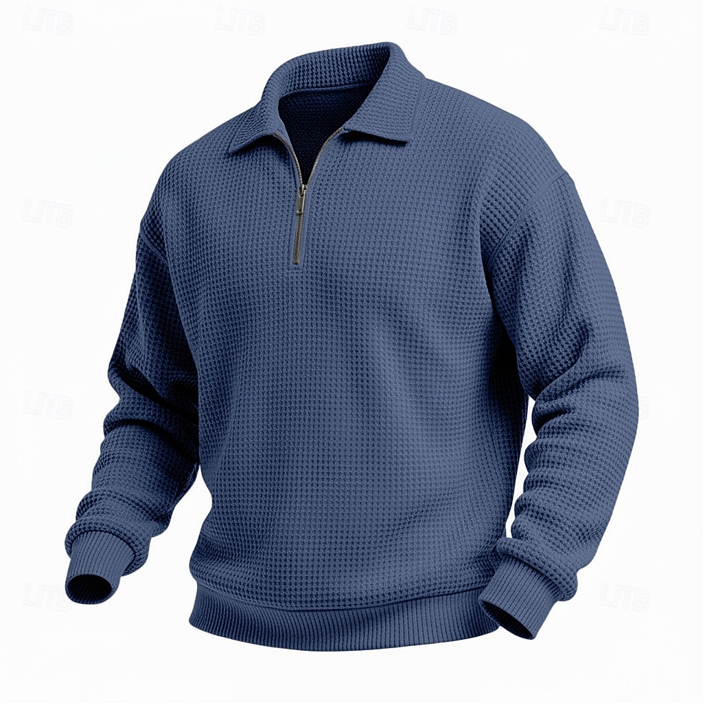 Homme Sweat-shirt Sweat-shirt gaufré Sweat à capuche Sweat-shirt quart de fermeture éclair Rouge vin Col montant Uni Texturé Occasionnel Quotidien Sport & Loisir Streetwear Frais Vêtements de sport de 2026 ? $24.99 –P9