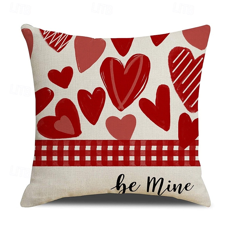 Valentine's Day Heart Pillow Cover, Red Heart-Shaped Cushion, Cozy Throw Pillow for Sofa, Romantic Atmosphere Decor for Living Room and Bedroom 2026 - $13.99 –P4