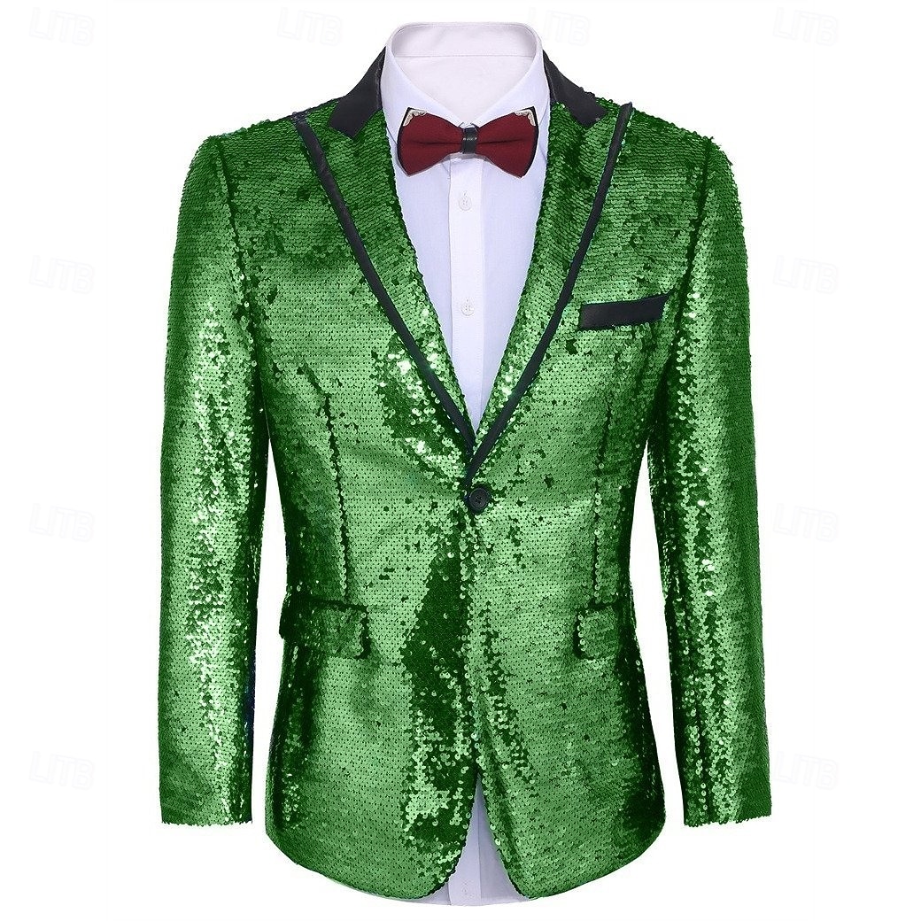 Retrò Vintage Anni '80 Metallico Lucido Smoking Completi & Blazer Disco Paillettes Costume Per uomo Costume di Carnevale Natale Halloween Carnevale Cocktail party Festa a Tema Parata dell'Orgoglio del 2026 a $77.99 –P2