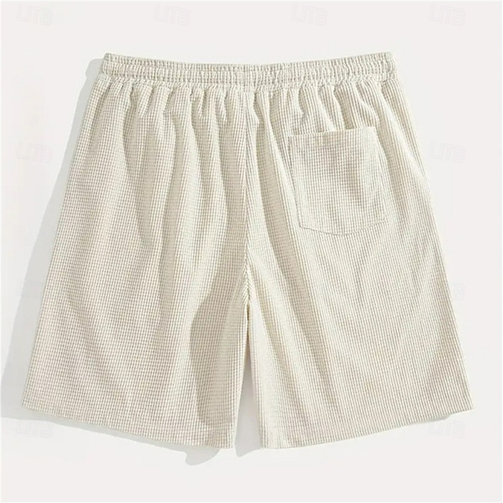 Per uomo Pantaloncini Waffle Pantaloncini Estivi Shorts da Spiaggia Pantaloncini casual Pantaloncini strutturati Coulisse Elastico in vita Tinta unica Comodità Lunghezza al ginocchio Quotidiano del 2026 a $18.99 –P7