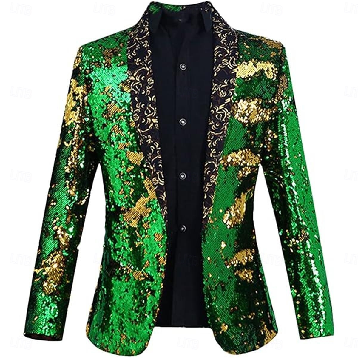 Ντίσκο Δεκαετία '80 Smoching Κοστούμια & Σακάκια Πρίγκηπας Πούλιες Γεωμετρικό Φανταχτερή Φόρεμα Ανδρικά Αποκριάτικη Στολή Απόκριες Νέος Χρόνος 2026 - $124.99 –P2