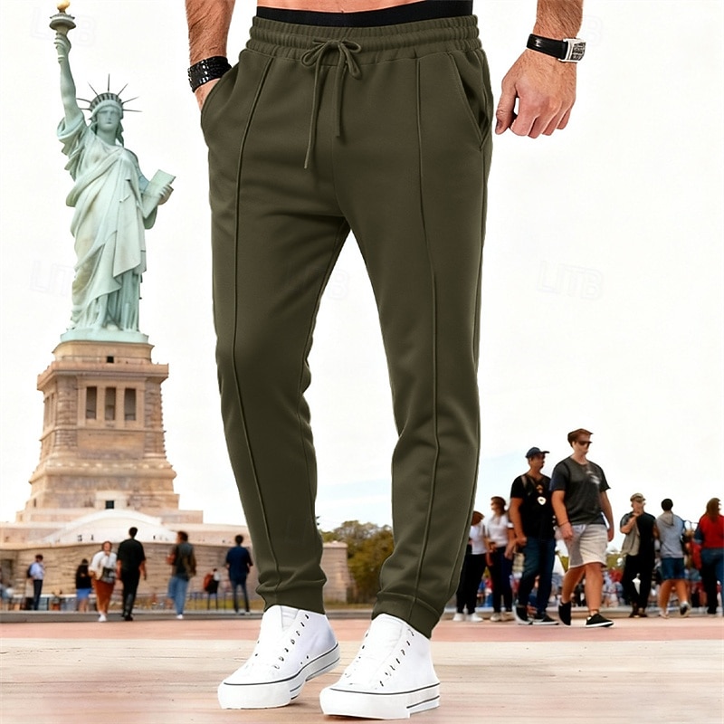 Men's Sweatpants Joggers Trousers Drawstring Pocket Elastic Waist Plain Comfort Breathable Outdoor Daily Holiday Vacation Fashion Blue Black Micro-elastic 2026 - $17.99 –P14