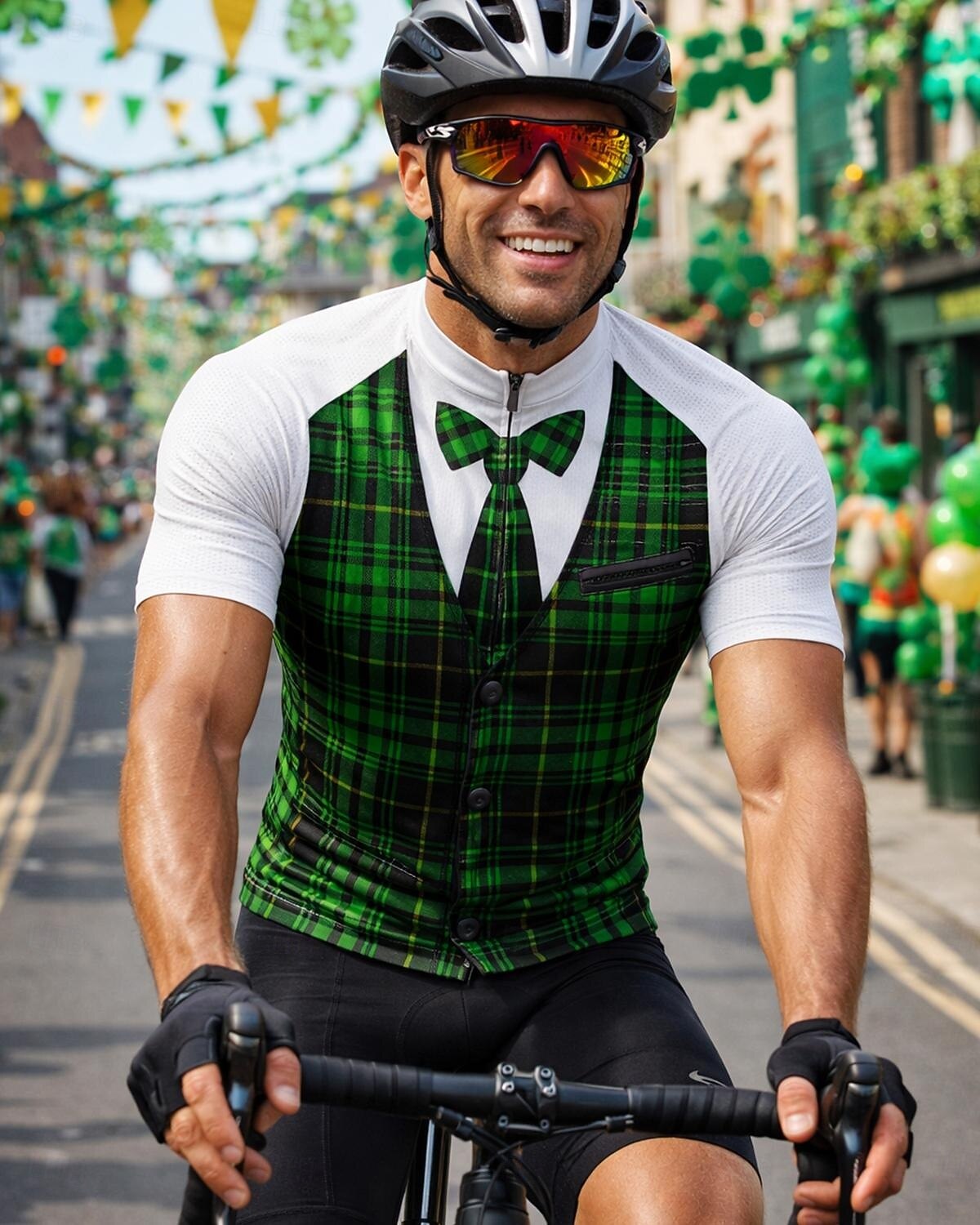 Män St. Patrick Jersey Cykeltröja Rutigt Novelty Kort Ärmar Cykel Tee T-shirt Skjorta Top med 3 Bakfickor UV-Beständig Snabbtorkande Med Fickor Framsidan Dragkedja Sport Grön Kläder 2026 - $30.99 –P3