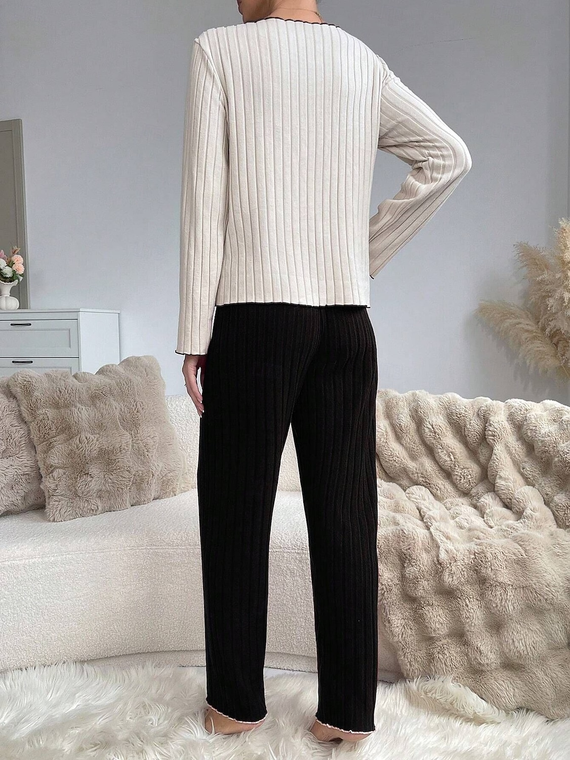 Γυναικεία Σετ Πυτζάμες Καθημερινό Ανατομικό Καρδιά Ελαστική μέση Μπλουζάκι Παντελόνι Καθημερινά Σπίτι Μακρυμάνικο Στρογγυλή Ψηλή Λαιμόκοψη Μαύρο Ανθισμένο Ροζ Ρουμπίνι Πράσινο του τριφυλλιού 2026 - $21.99 –P10