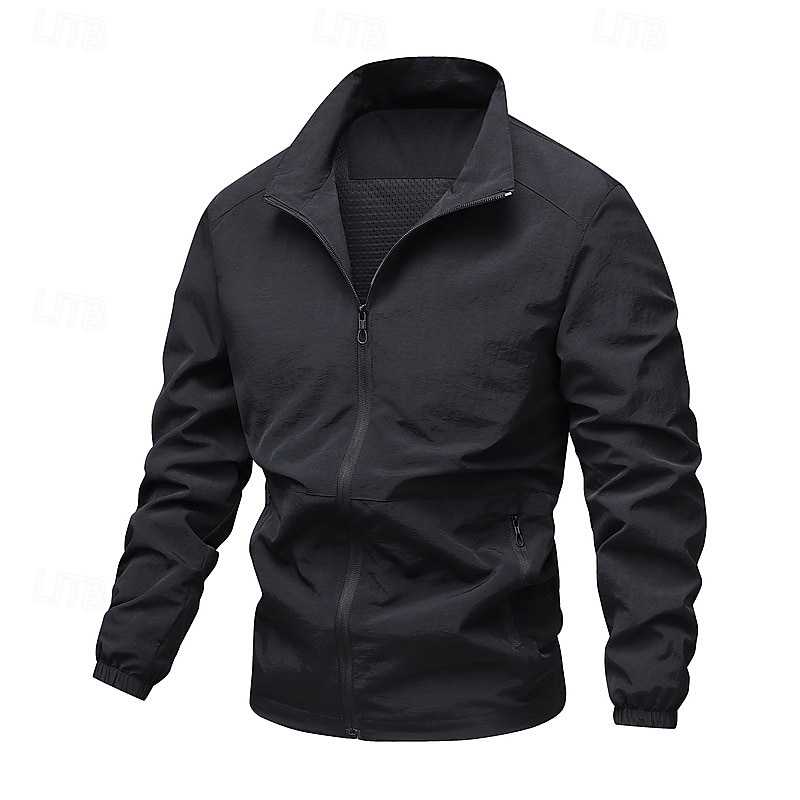 Per uomo Giacca Leggera Giacca Casual Casuale Quotidiano Sport Tasca Primavera Autunno Semplice Streetwear Elegante Collo alla coreana Regolare Nero Blu marino Cachi Verde militare Grigio scuro Giacca del 2026 a $34.99 –P17