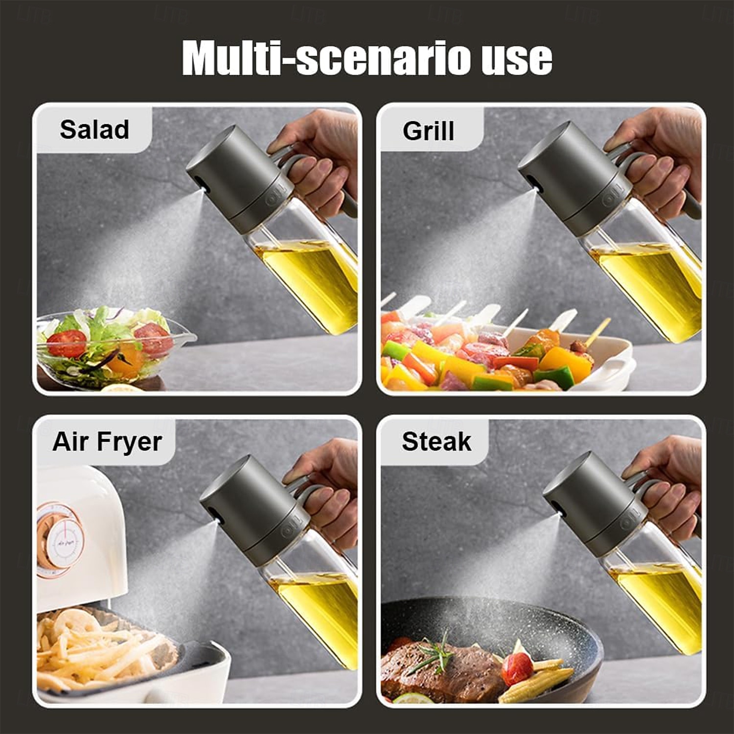 Oil Sprayer Kitchen Gadget for Cooking High Borosilicate Glass Oil Sprayer Mister 250ml Olive Oil Spray Bottle for AirFryer Salad BBQ Kitchen Baking Roasting Dark Gray 2026 - $19.99 –P2