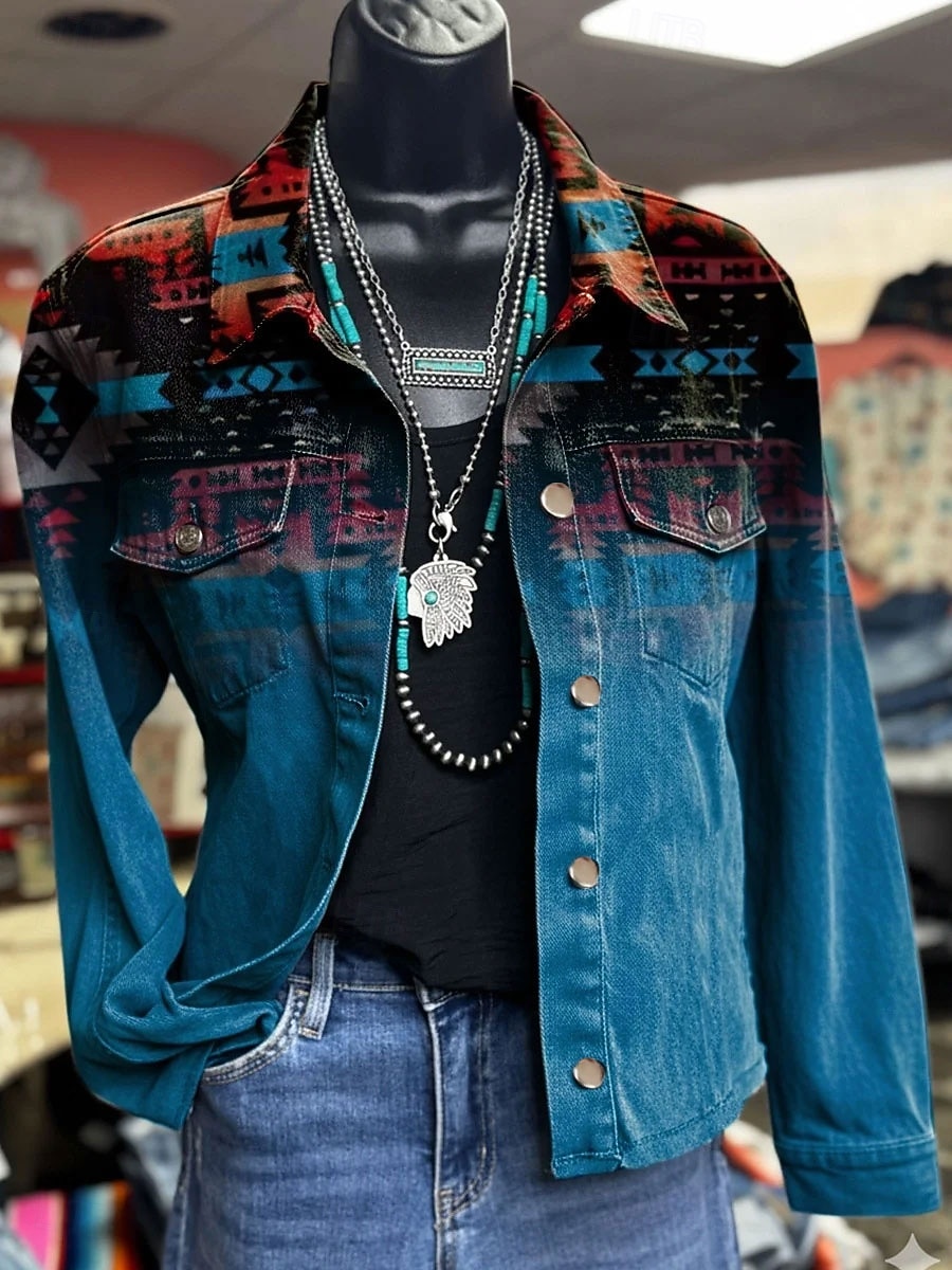 Damen Jacke Warm Leicht Knöpfe Druck Aktiv Vintage Künstlerisch Lässig Blumen Lässig Regulär Umlegekragen Normale Passform Langarm Oberbekleidung Blau Grün Beige Frühling Herbst 2026 - $52.99 –P1