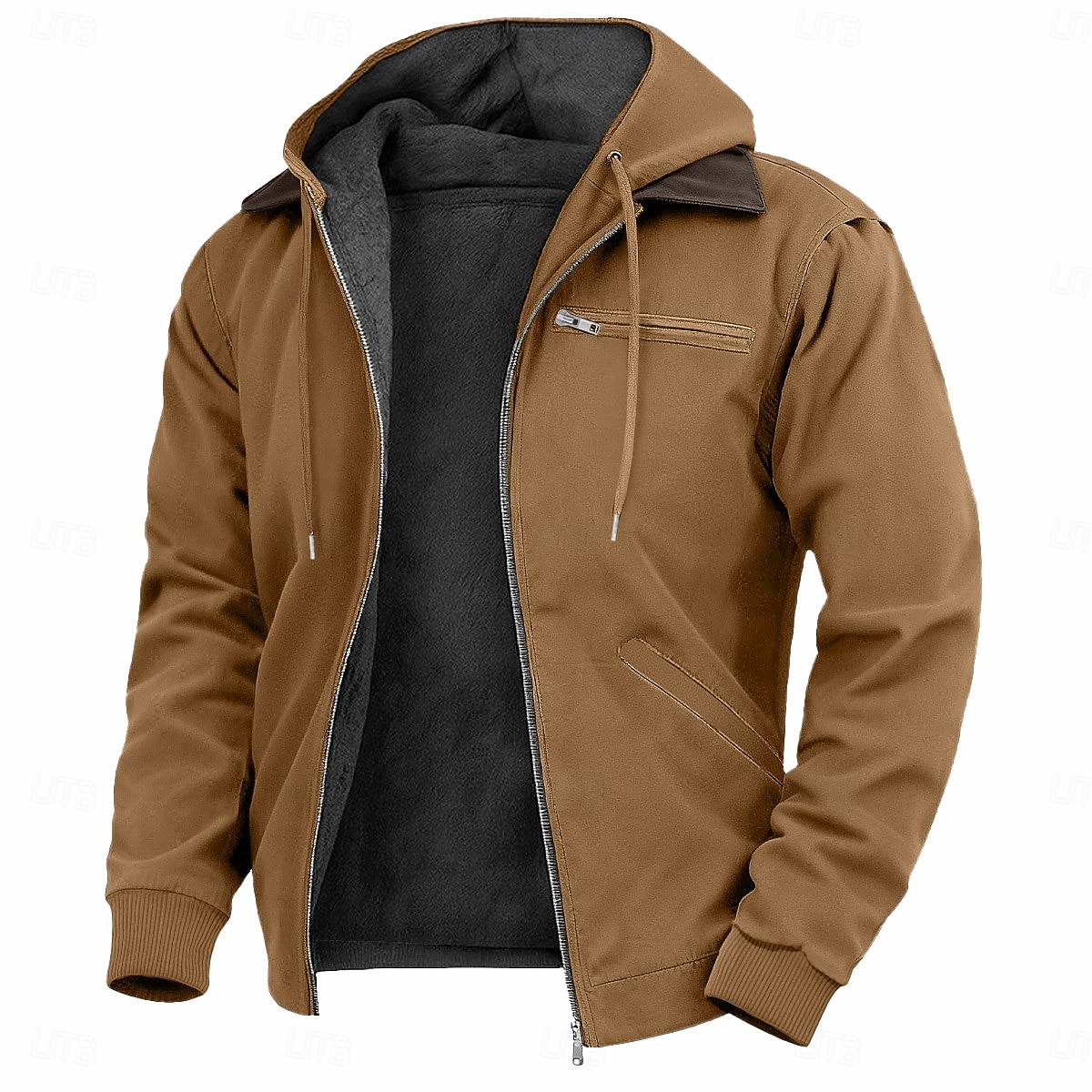 Per uomo Felpa con cappuccio Felpa con cappuccio a zip intera Felpa con cappuccio in pile Felpa con cappuccio foderata in pile Blu Marrone Verde Grigio Con Cappuccio Semplice Cerniera Sport & Outdoor del 2026 a $45.99 –P4