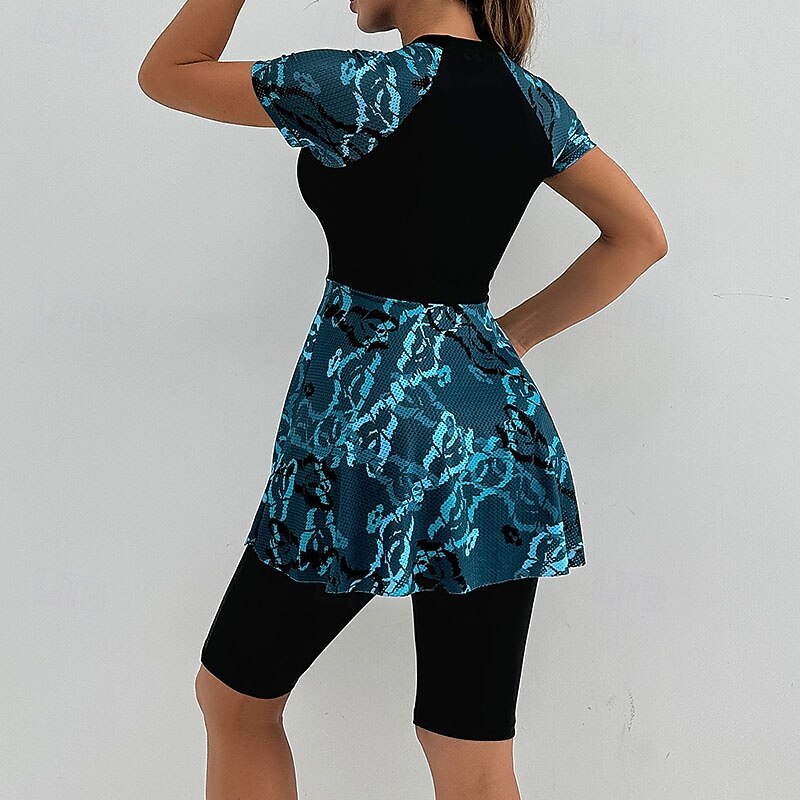 Per donna Costumi da bagno Due pezzi Shorts Costume da bagno Patchwork Vacanza Abbigliamento da Spiaggia Grafico Girocollo Maniche Corte Costumi da bagno del 2026 a $33.99 –P2