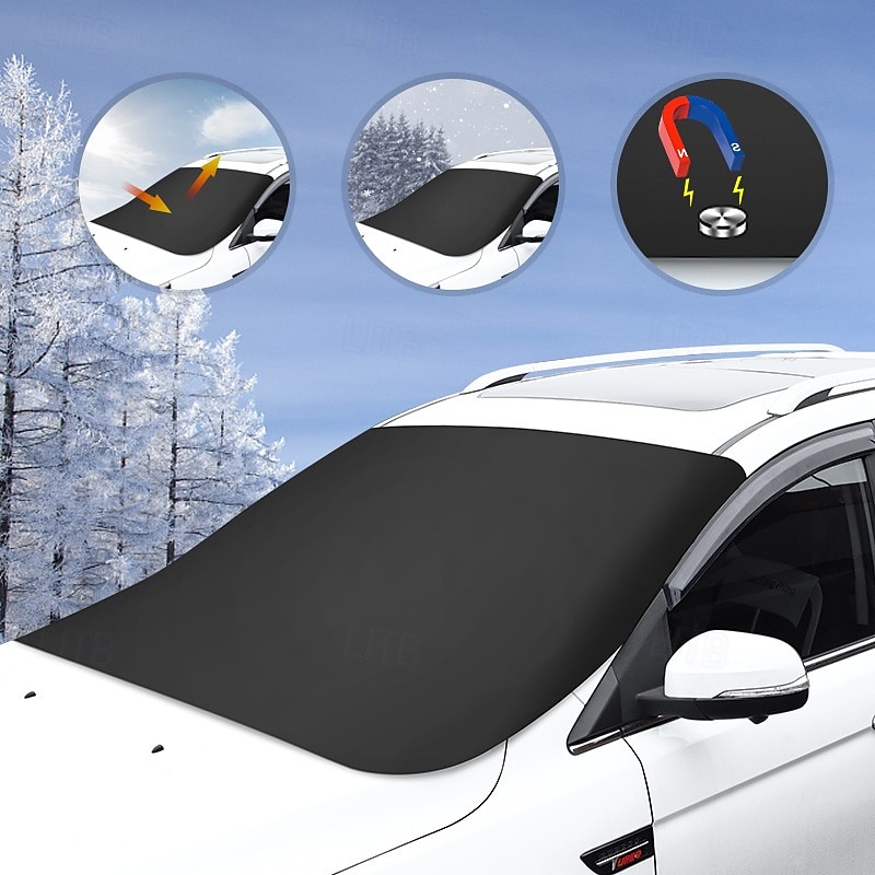 Magnetische all-weather auto-voorruitafdekking met sneeuw- en zonnebescherming. &Privacybescherming - robuuste glazen schermbeschermer met magnetisch bevestigingssysteem, krasbestendig, 2026 - $16.99 –P1