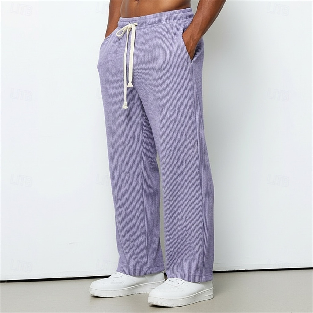Per uomo Pantaloni da tuta Pantaloni da Tuta a Gamba Larga Pantaloni Pantaloni in velluto a coste Pantaloni casual Coulisse Elastico in vita Semplice Comodità Traspirante Lunghezza intera Casuale del 2026 a $22.99 –P8