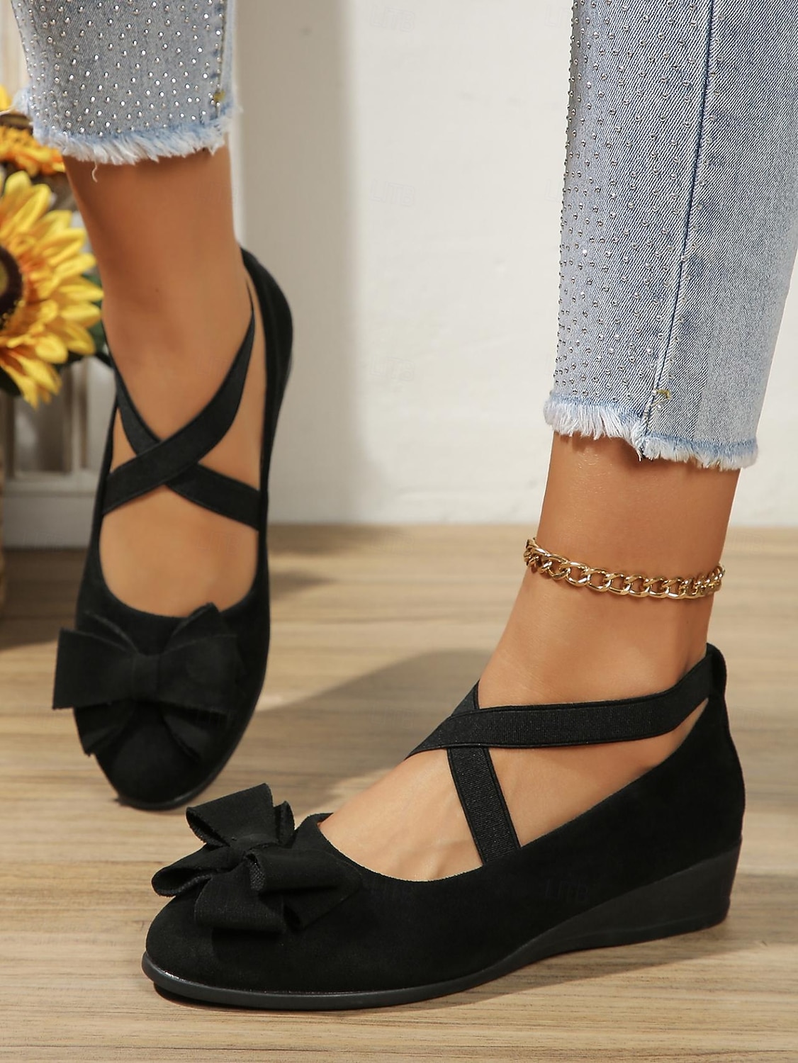 Damskie Codzienny Niski obcas Okrągły palec u nogi Codzienny Sztuczny zamsz Mokasyny Migdałowy Czarny Niebieski 2026 - $11.99 –P6